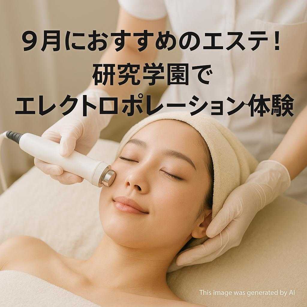 9月におすすめのエステ！研究学園でエレクトロポレーション体験