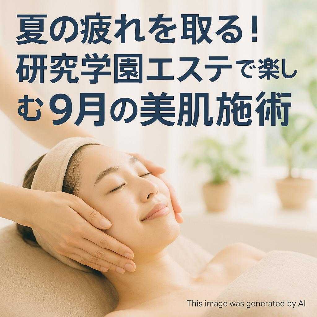 夏の疲れを取る！研究学園エステで楽しむ9月の美肌施術