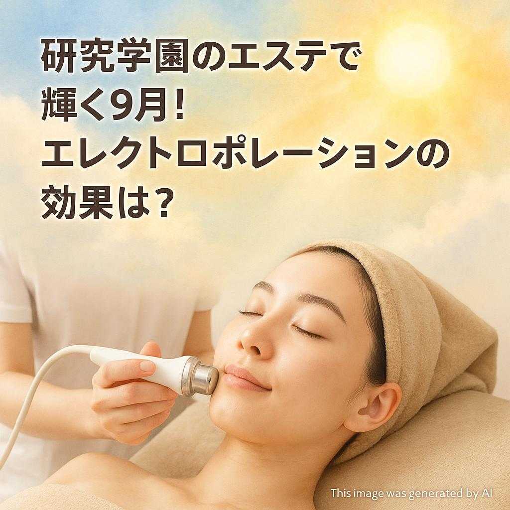 研究学園のエステで輝く9月!エレクトロポレーションの効果は?