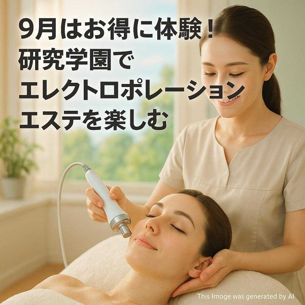 9月はお得に体験！研究学園でエレクトロポレーションエステを楽しむ